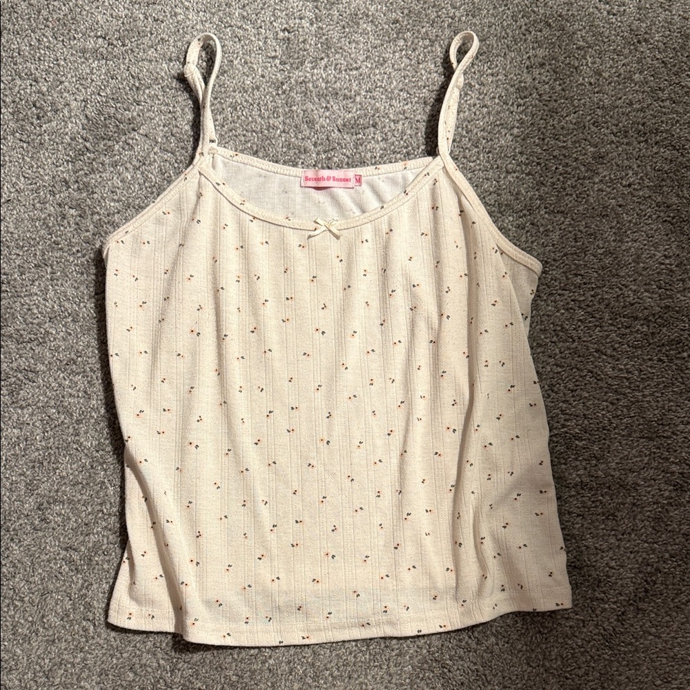 Brandy Melville Cream Polka Dot Camisole